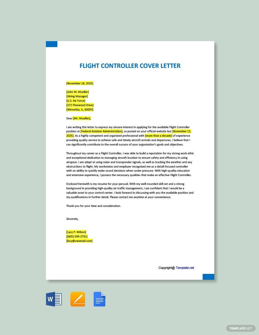 Flight Controller Cover Letter