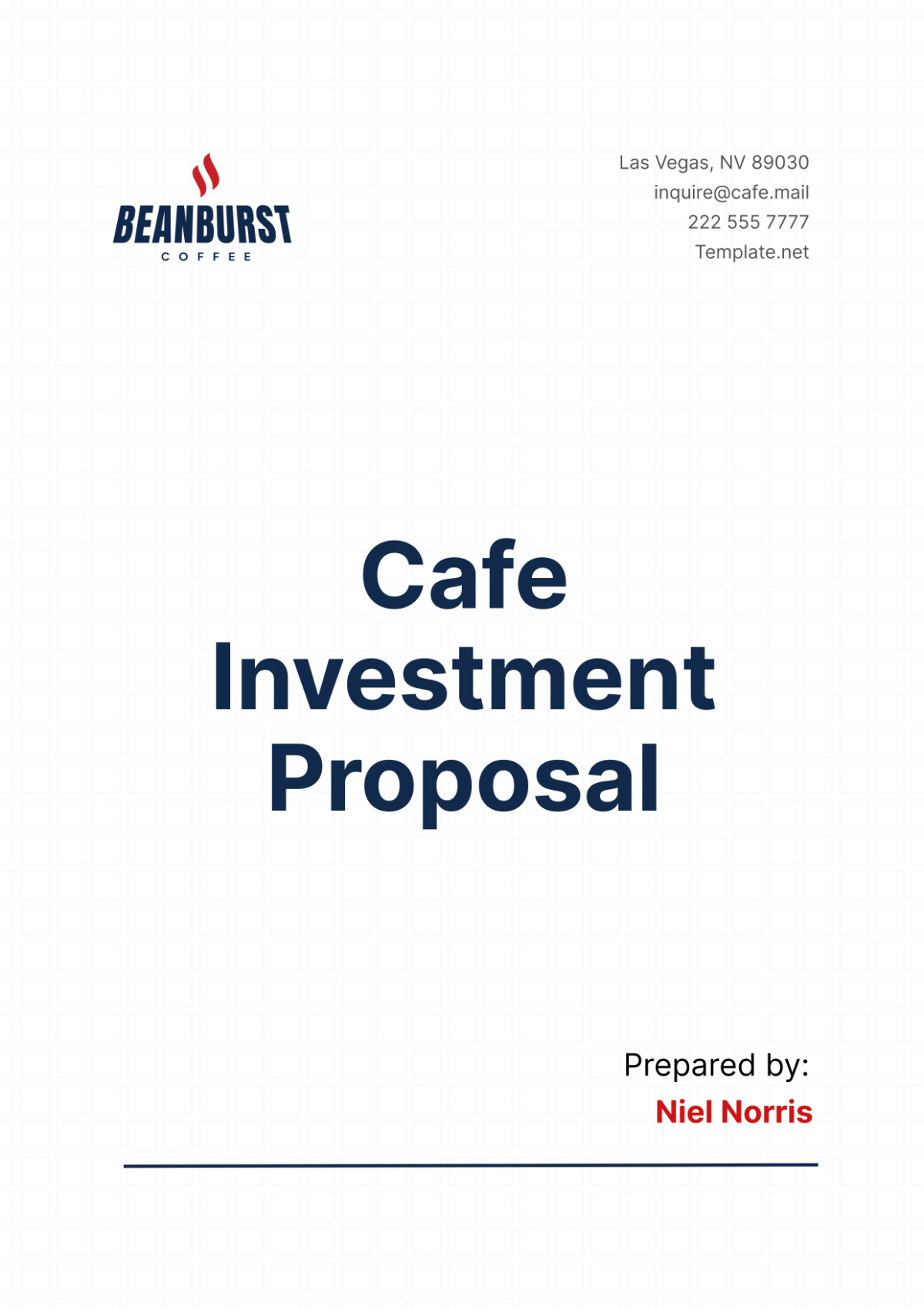 Cafe Investment Proposal Template - Edit Online & Download