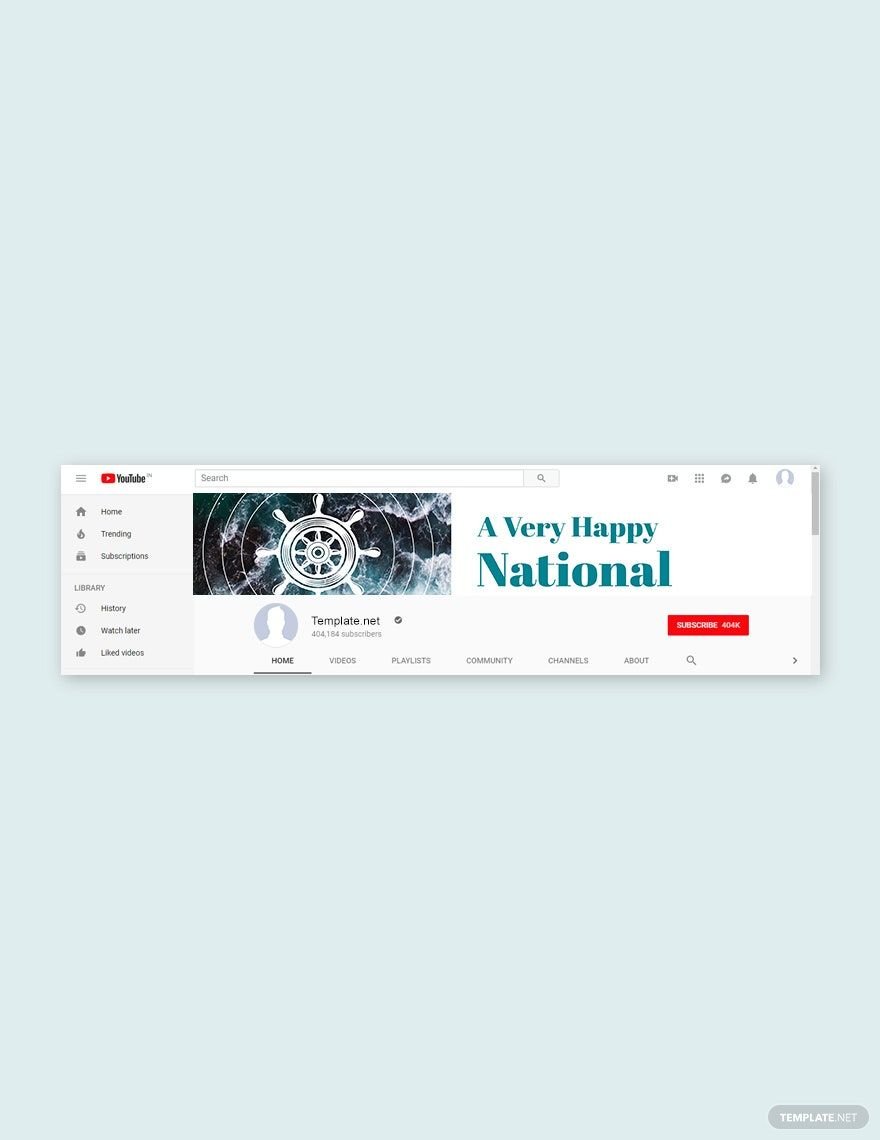 Free National Maritime Day YouTube Channel Cover Template