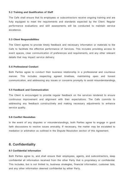 Free Cafe Retainer Agreement Template to Edit Online