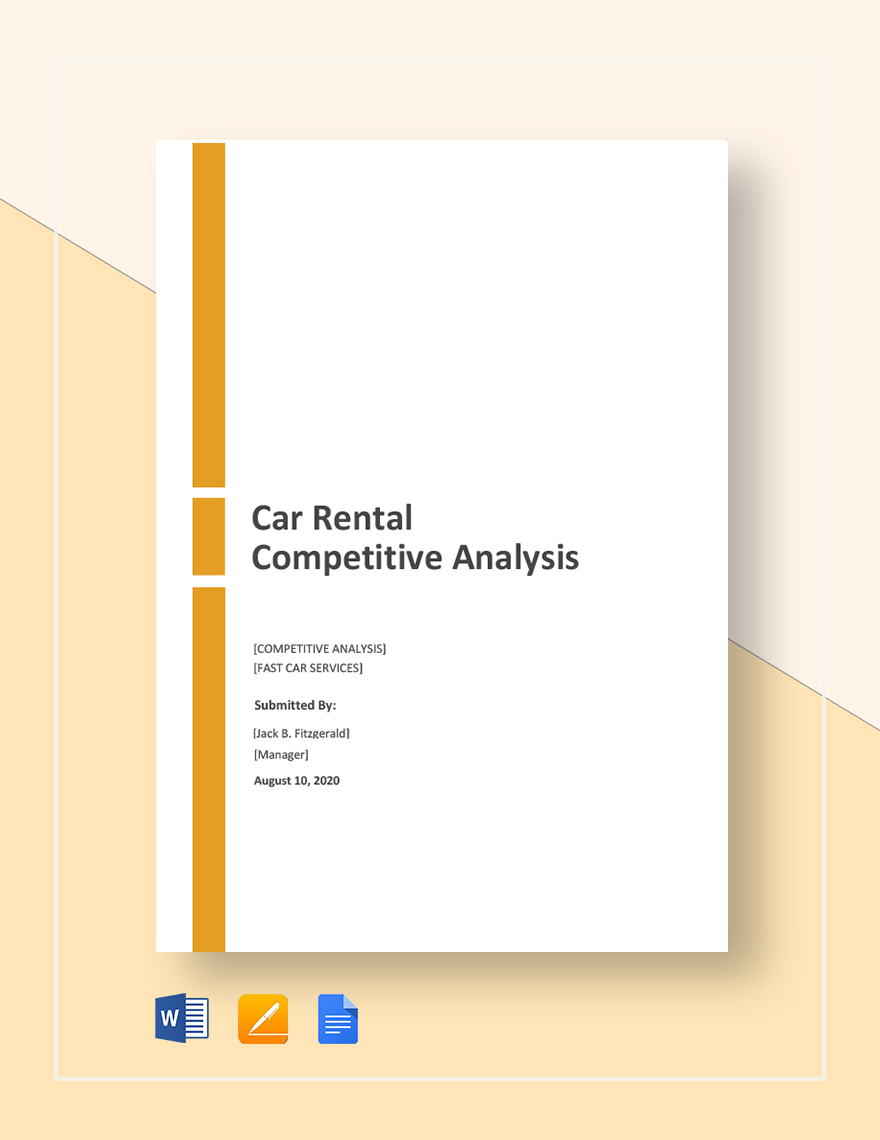 Car Rental Competitive Analysis Template Google Docs, Word