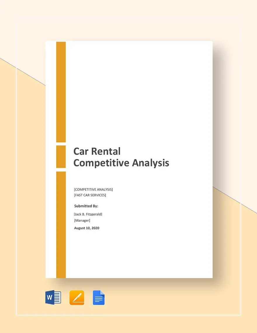 Car Rental Competitive Analysis Template