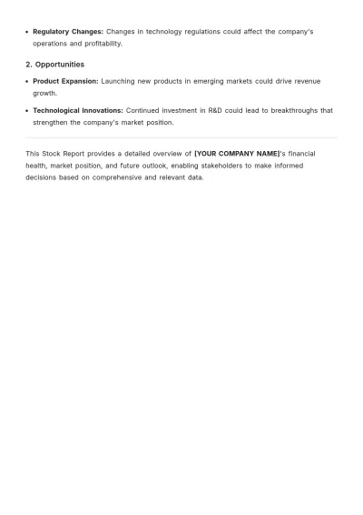 Free Stock Report Template to Edit Online