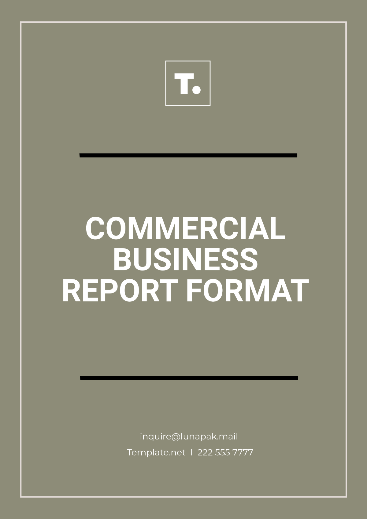 Commercial Business Report Format Template - Edit Online & Download