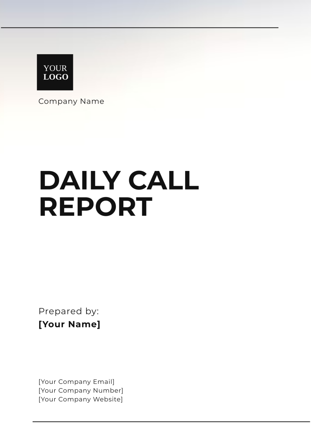 Daily Call Report Template - Edit Online & Download