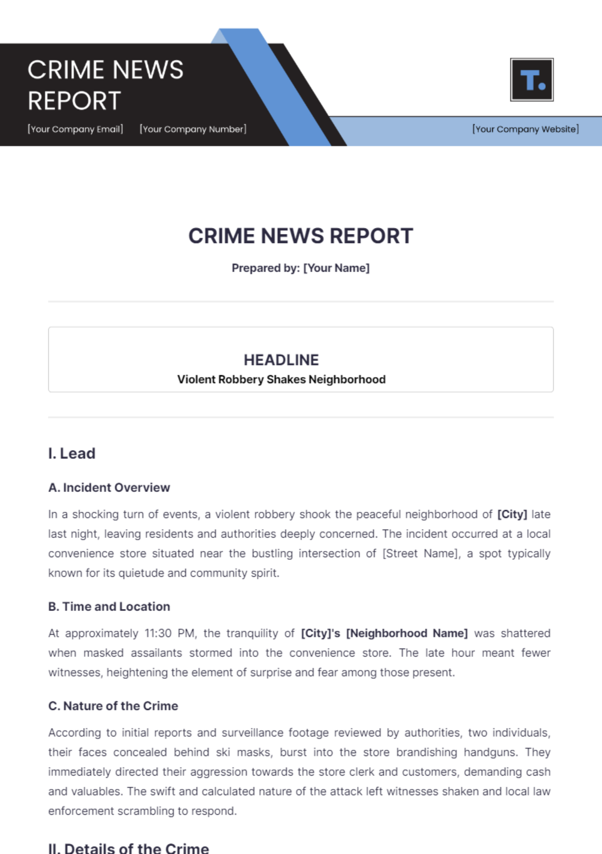 Free News Report Templates to Edit Online and Print