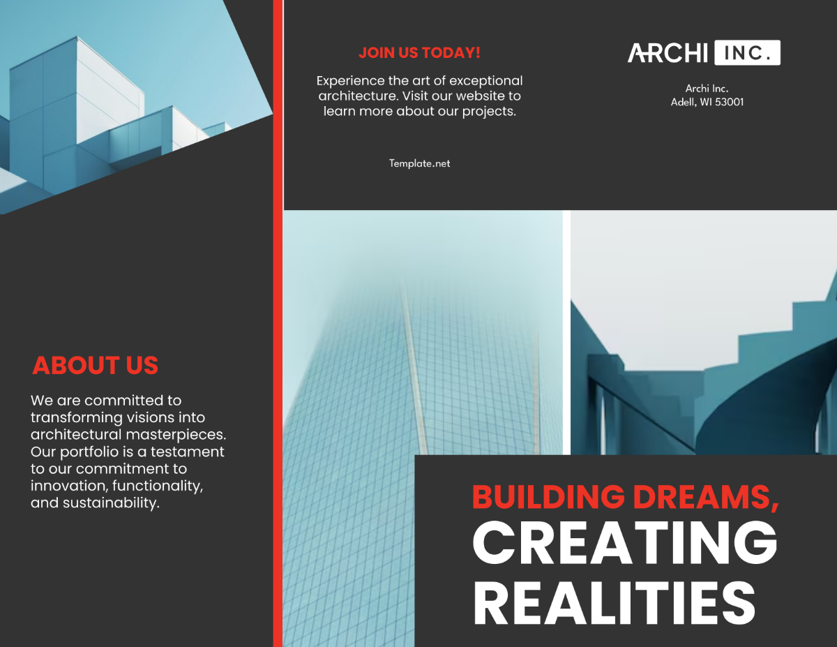 Architecture Building Tri-Fold Brochure Template - Edit Online & Download