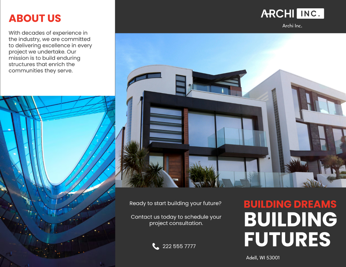 Architecture Construction Brochure Template - Edit Online & Download