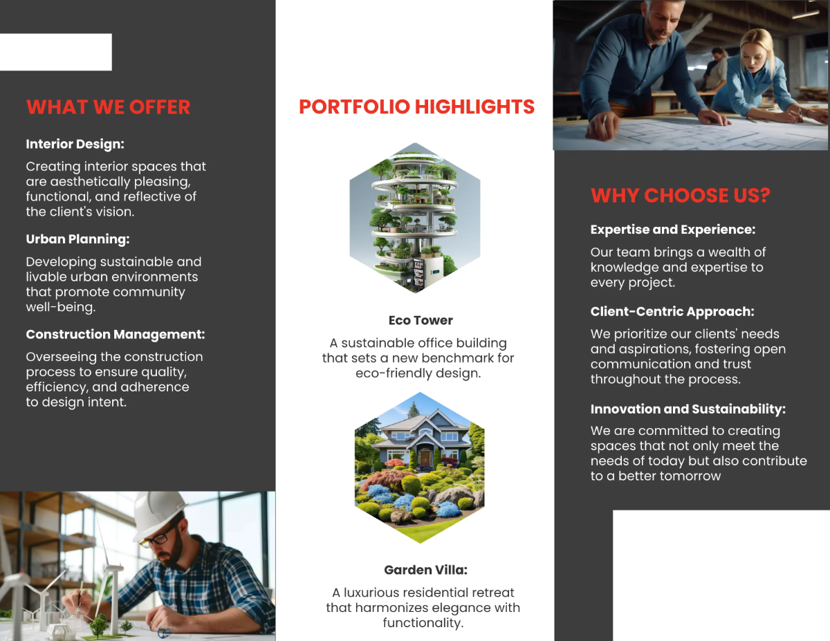 Free Architecture Firm Brochure Template to Edit Online