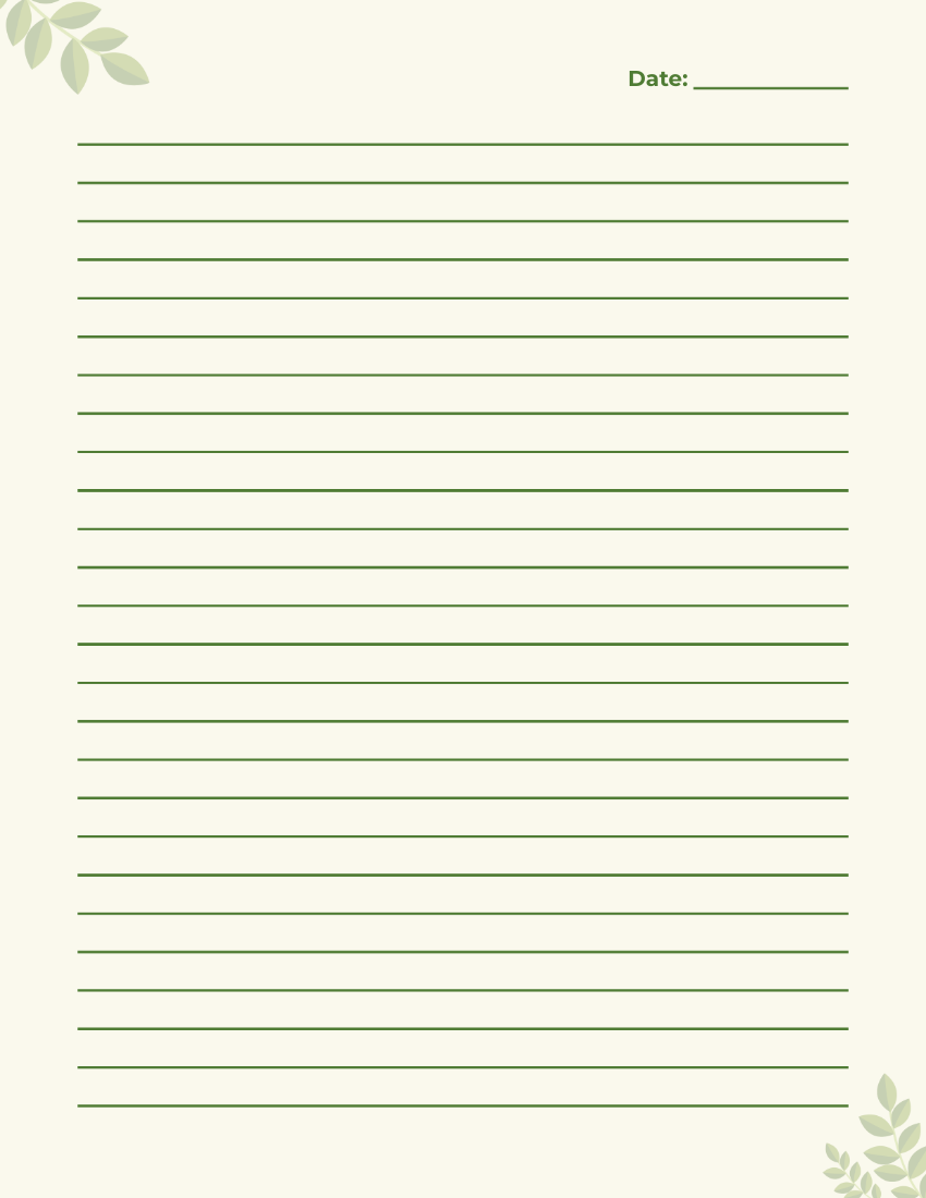Green Lined Paper