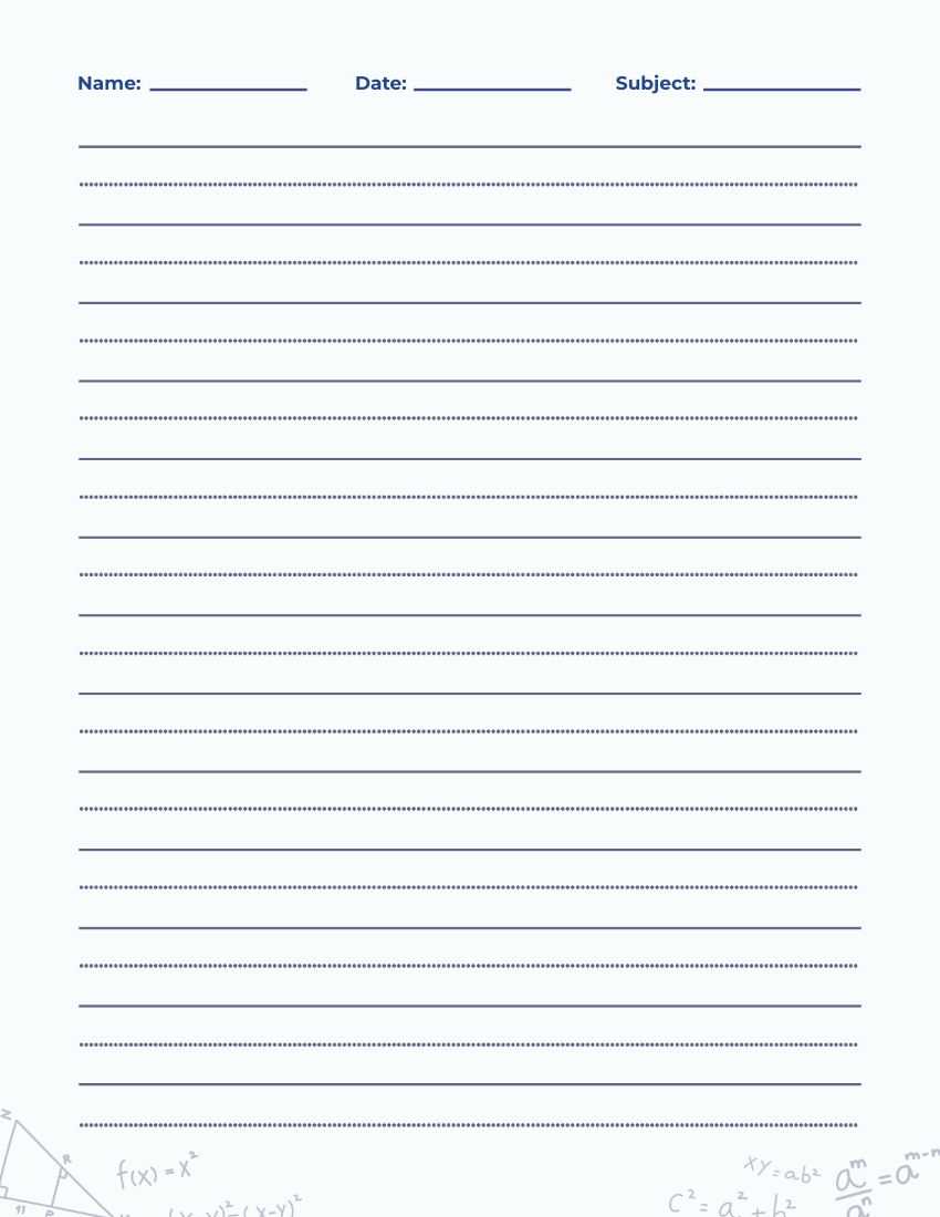 Math Lined Paper