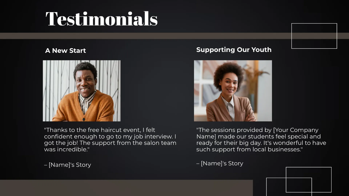 Free Salon Community Outreach Presentation Template to Edit Online