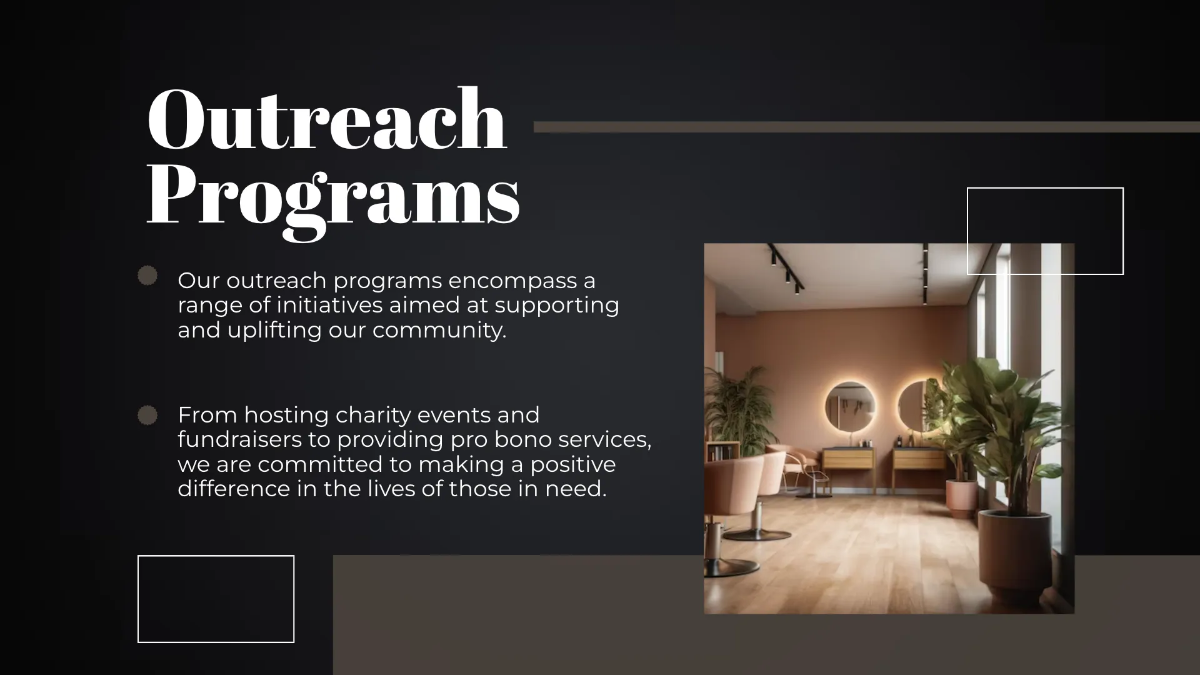 Free Salon Community Outreach Presentation Template to Edit Online