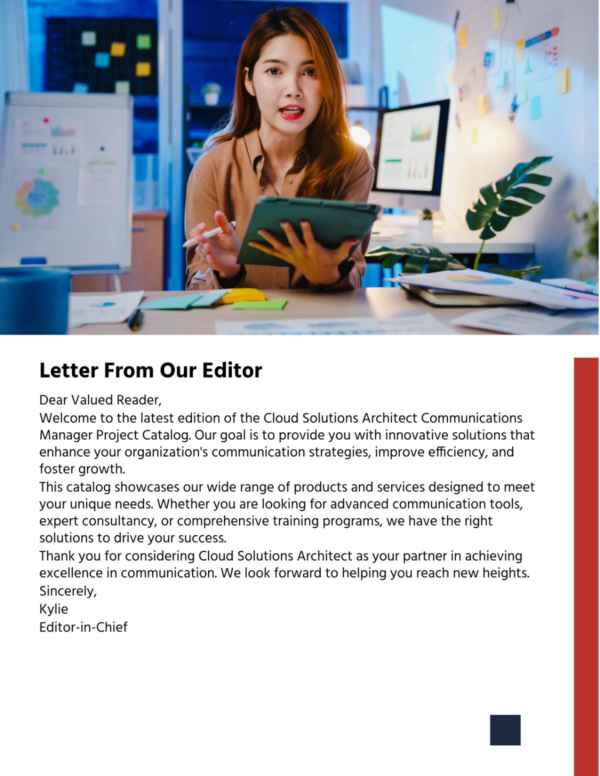 Free Communications Manager Project Catalog Template to Edit Online