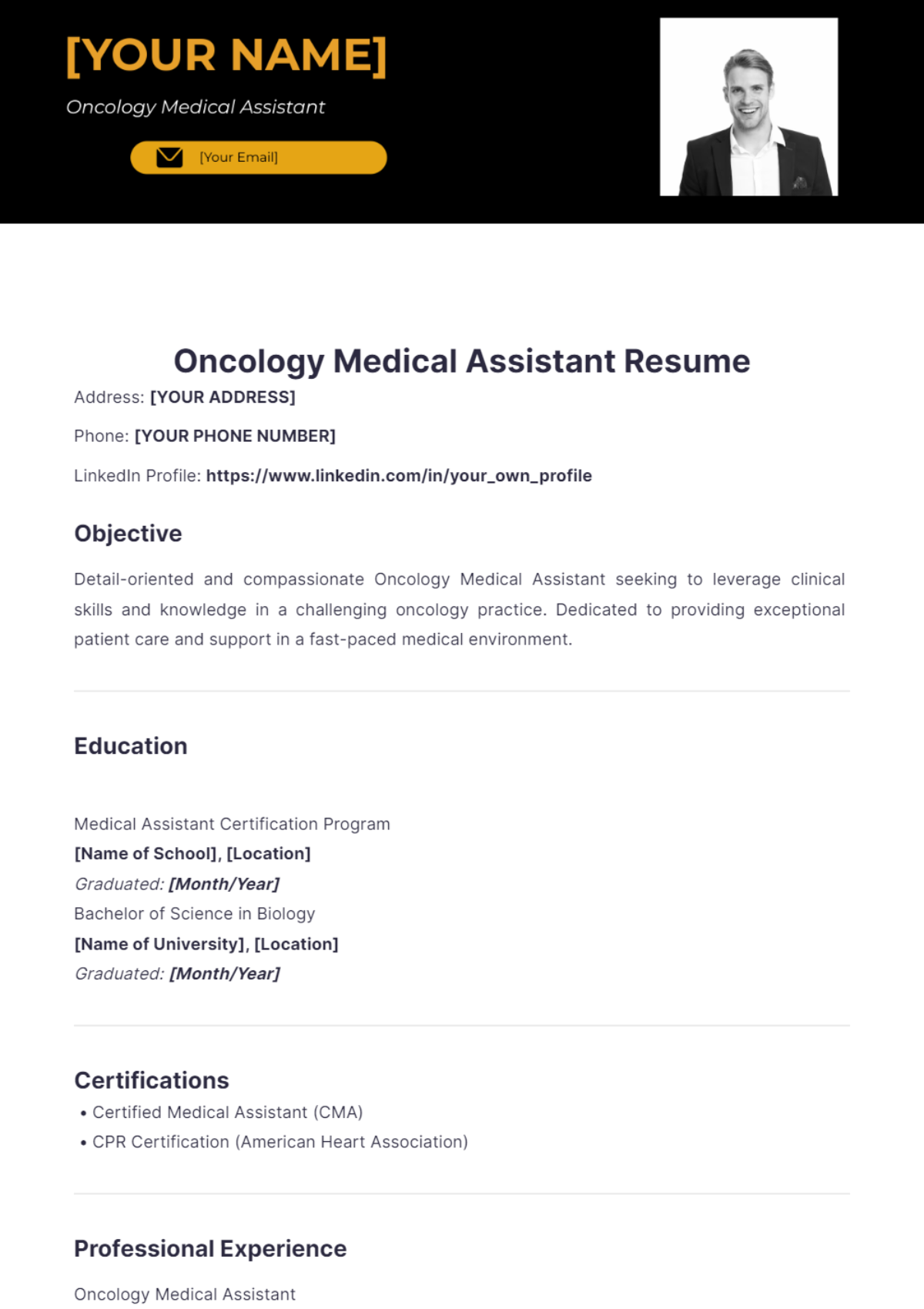 Oncology Medical Assistant Resume - Edit Online & Download