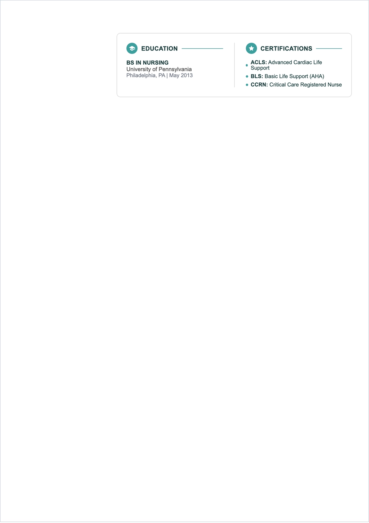 Free Experienced Medical ATS Resume Template, AI Resume Builder