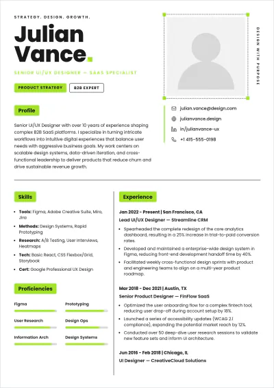 Free UI UX Designer ATS Resume For Product Designer Template