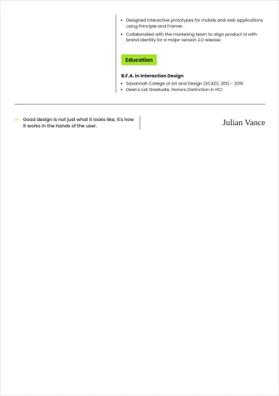 Free UI UX Designer ATS Resume For Product Designer Template