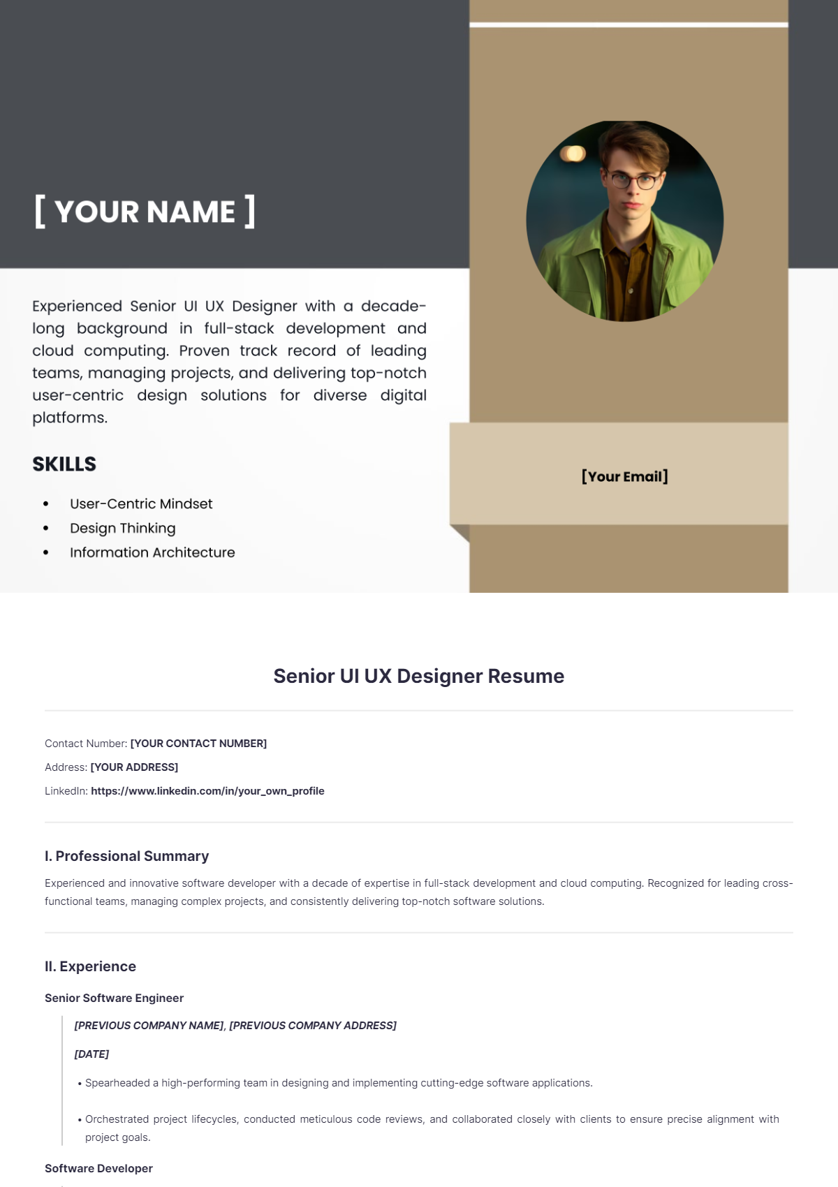 Senior UI UX Designer Resume - Edit Online & Download