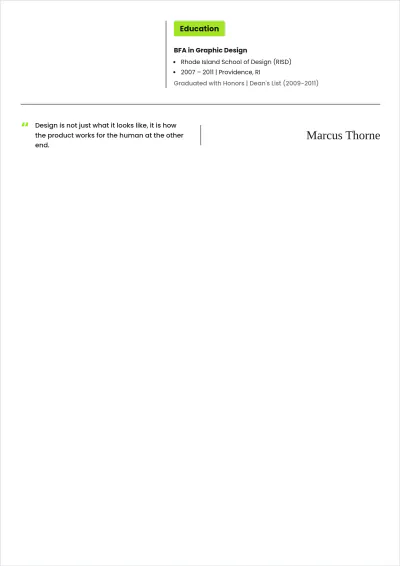 Free Creative Director UI UX Designer ATS Resume Template