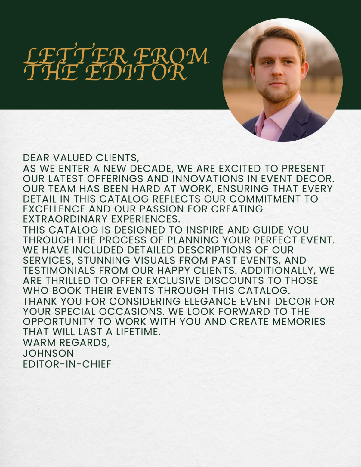 Free Event Decor Catalog Template to Edit Online