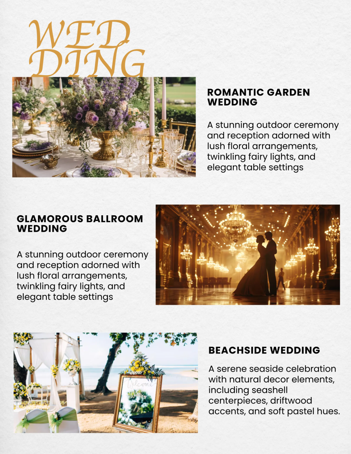 Free Event Decor Catalog Template to Edit Online