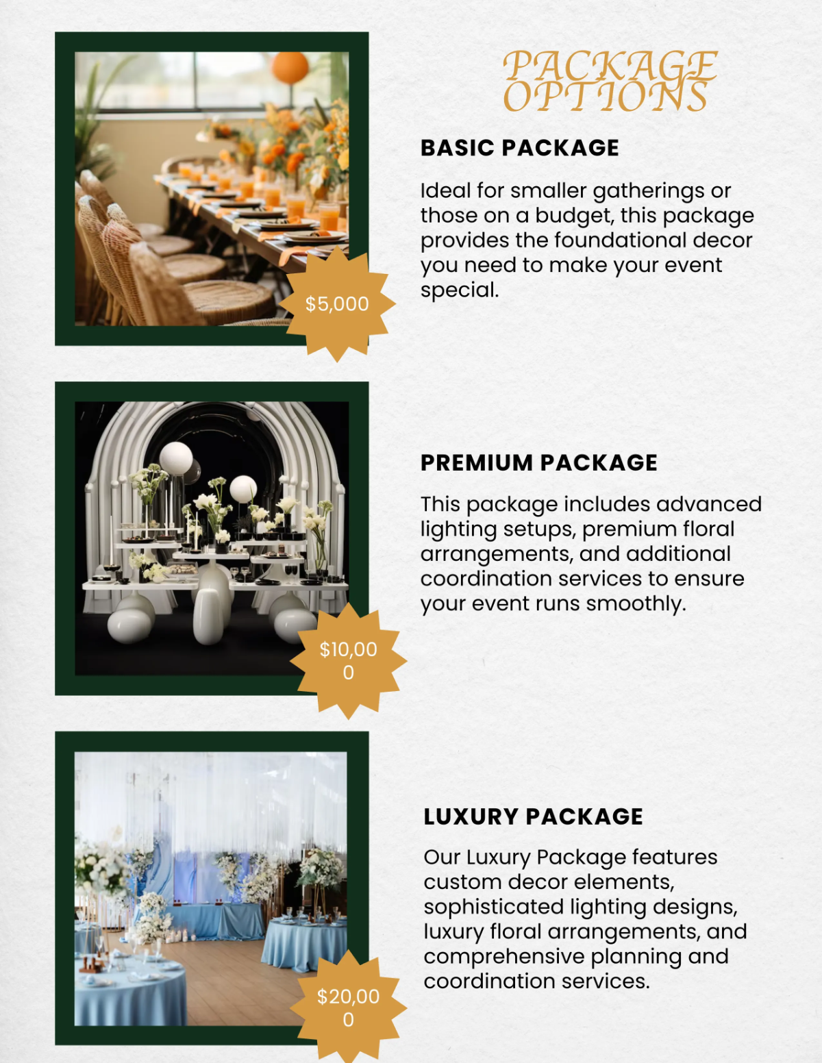 Free Event Decor Catalog Template to Edit Online