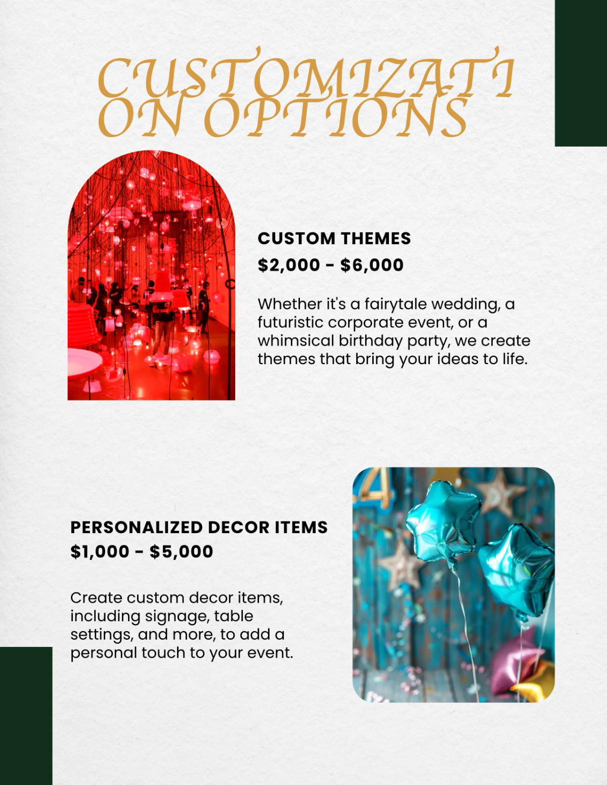 Free Event Decor Catalog Template to Edit Online