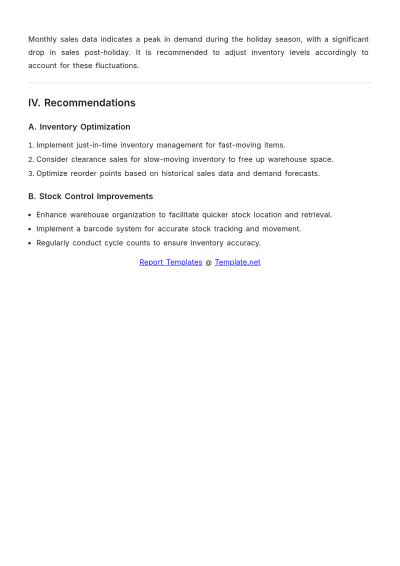 Free Aesthetic Inventory Stock Report Template to Edit Online