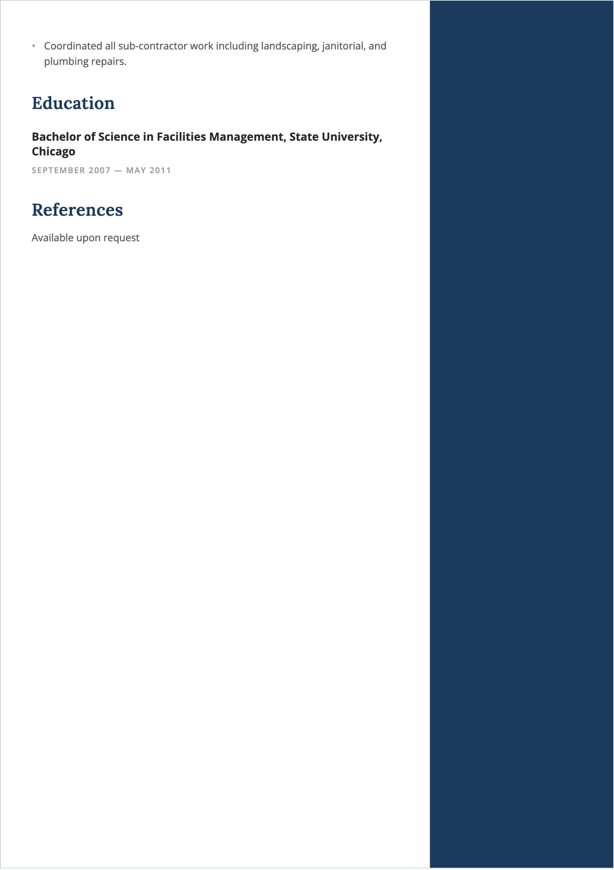 Free Building Supervisor ATS Resume Template, AI Resume Builder