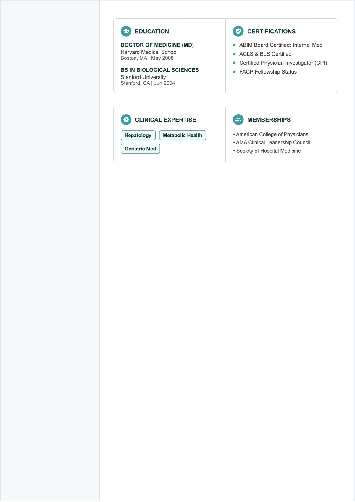 Free Harvard Medical ATS Resume Template, AI Resume Builder