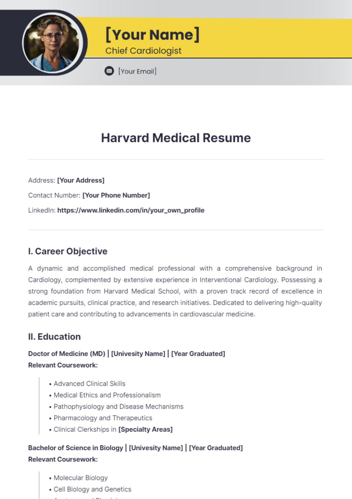 Harvard Medical Resume - Edit Online & Download