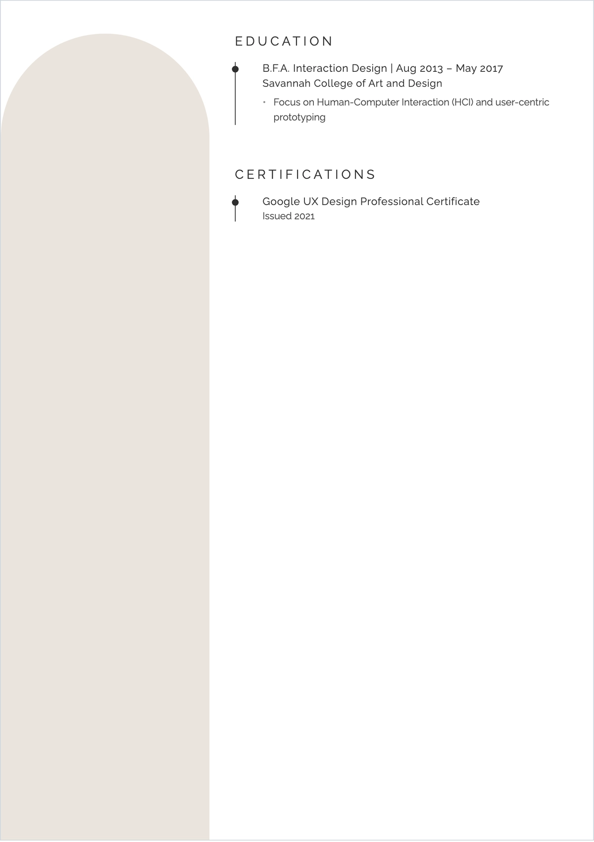 Free UX Designer ATS Resume Template, AI Resume Builder