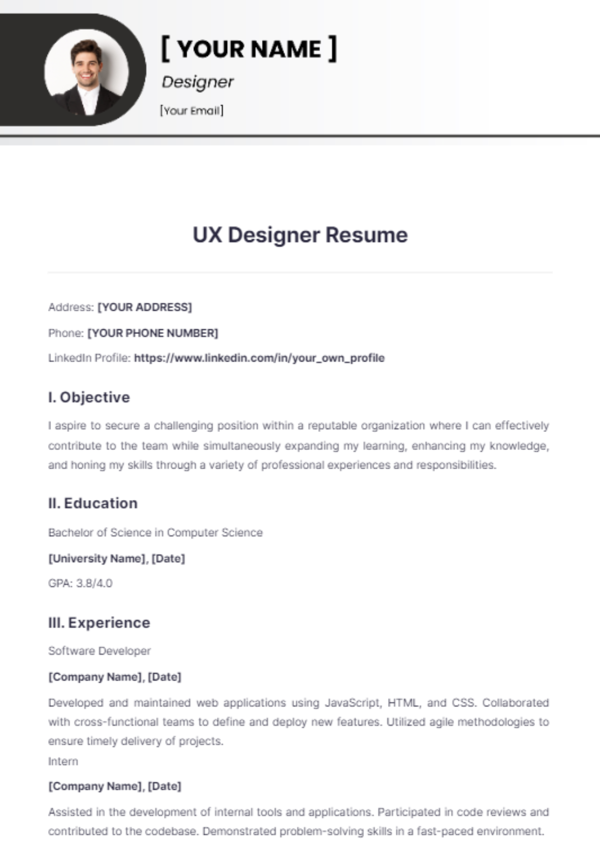 UX Designer Resume - Edit Online & Download