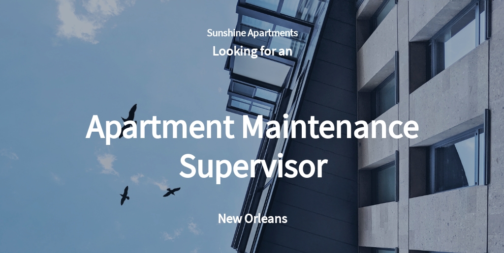Free Apartment Maintenance Supervisor Job Ad and Description Template.jpe