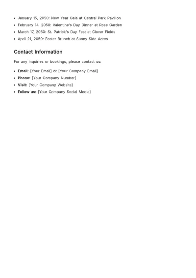 Free Cafe Catering Schedule Template to Edit Online