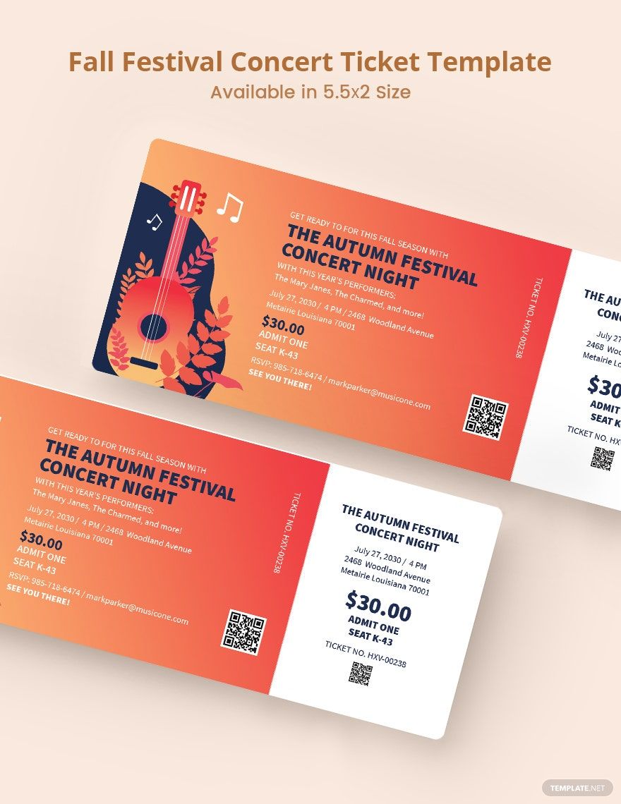 Fall Festival Concert Ticket Template