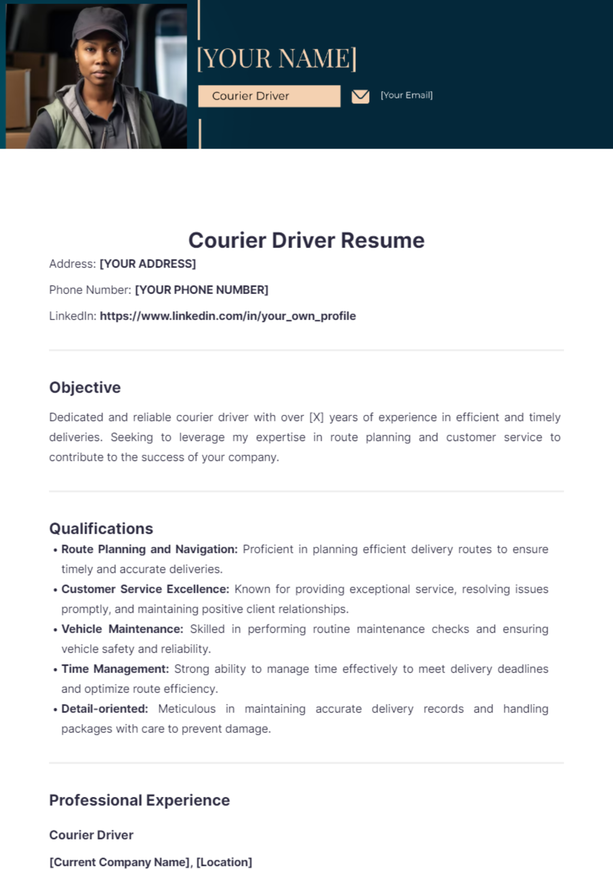 Courier Driver Resume