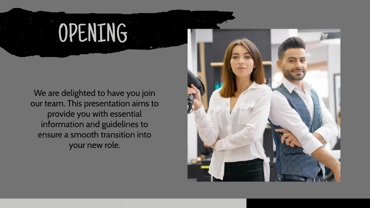 Free Salon New Hire Orientation Presentation Template to Edit Online