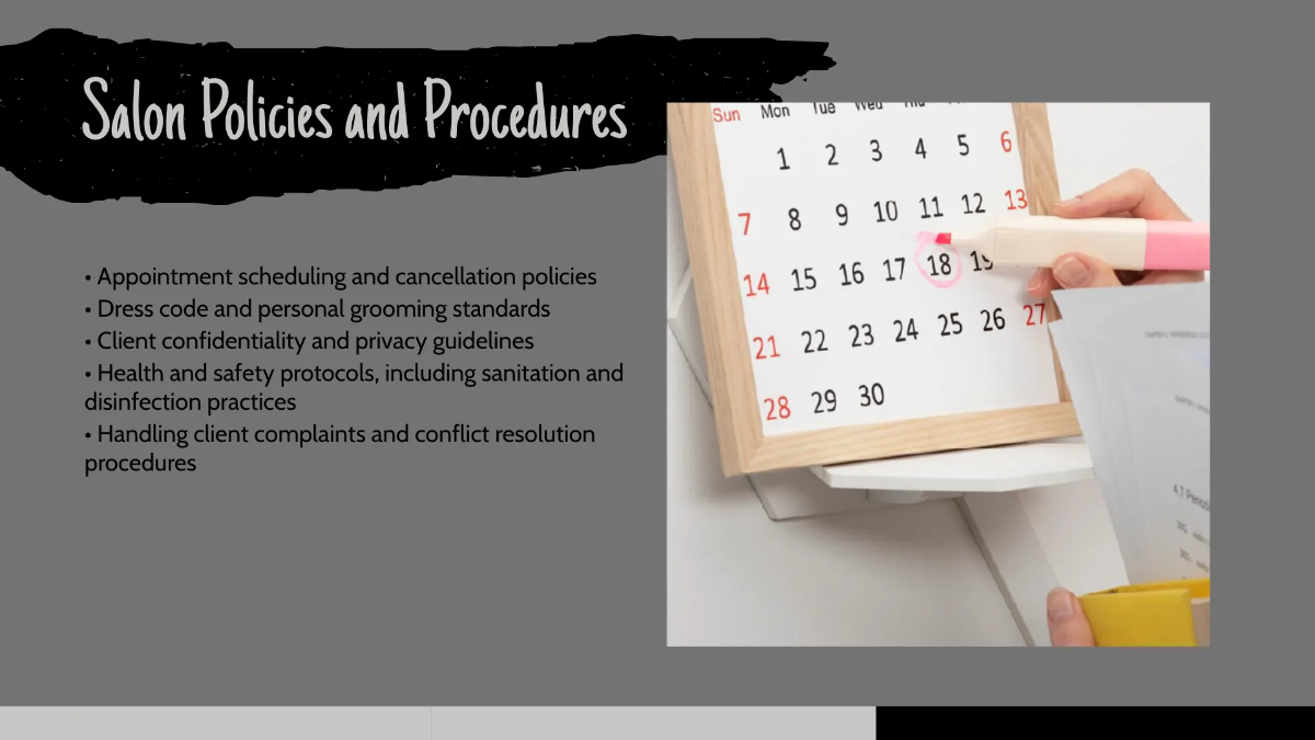 Free Salon New Hire Orientation Presentation Template to Edit Online