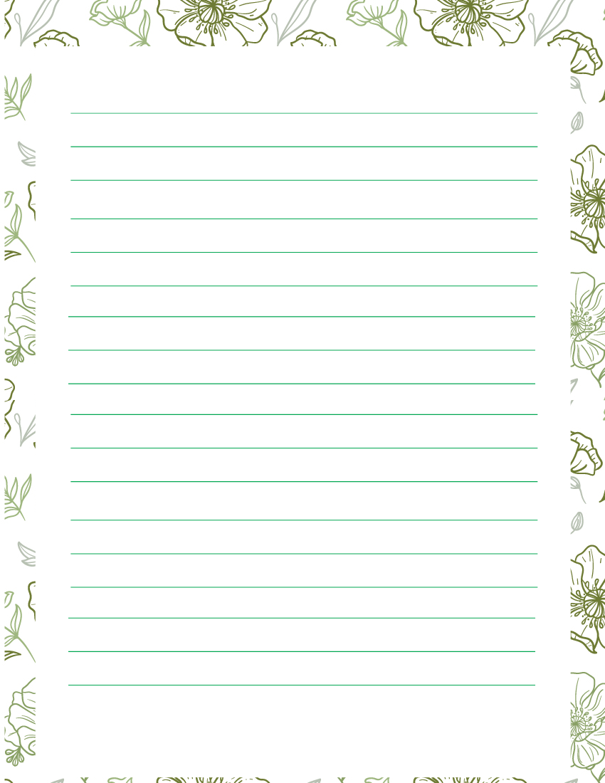 Floral Lined Paper