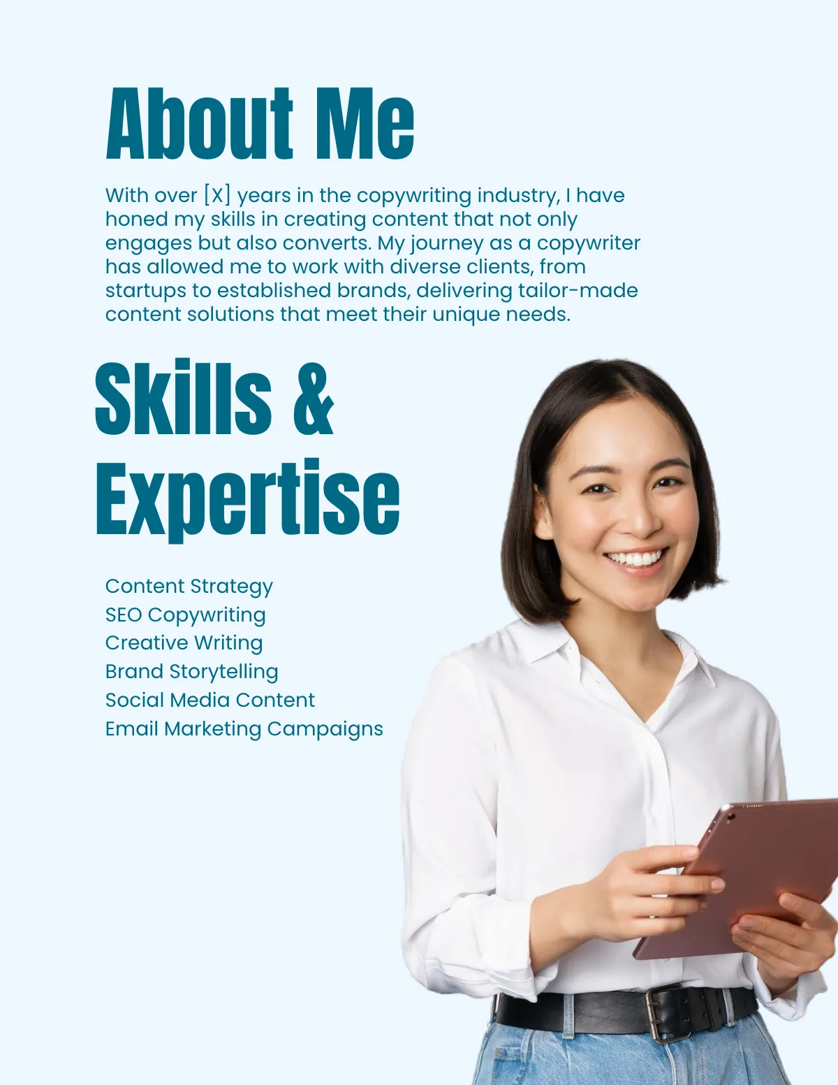 Free Copywriter Portfolio Template to Edit Online