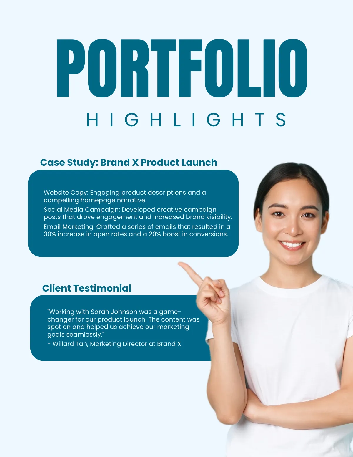 Free Copywriter Portfolio Template to Edit Online