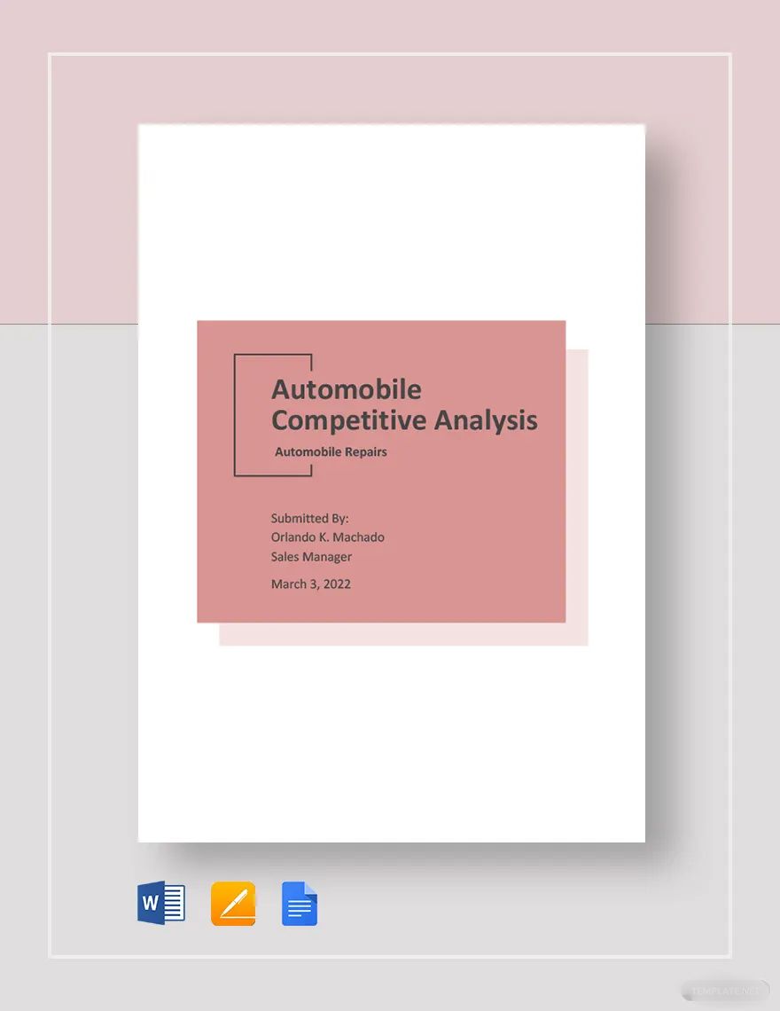 Automobile Competitive Analysis Template