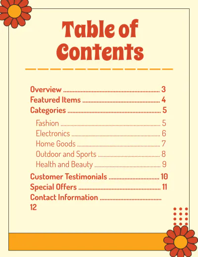 Free Consumer Product Catalog Template to Edit Online