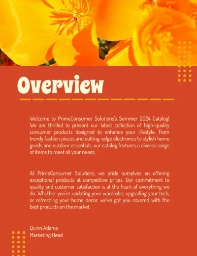 Free Consumer Product Catalog Template to Edit Online