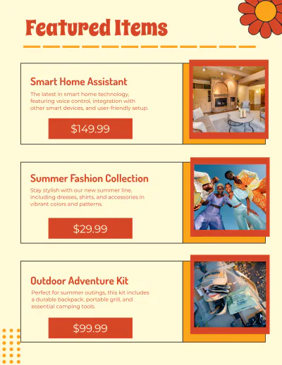 Free Consumer Product Catalog Template to Edit Online