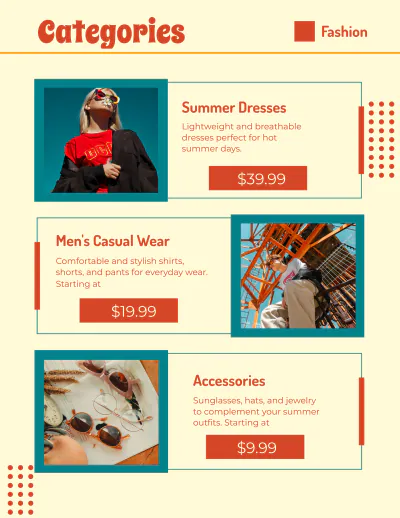 Free Consumer Product Catalog Template to Edit Online