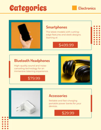Free Consumer Product Catalog Template to Edit Online