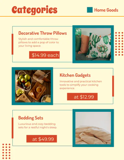 Free Consumer Product Catalog Template to Edit Online
